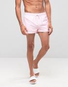 Asos Swim Shorts In Pastel Pink Super Short Length - Pink