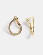 Asos Design Premium Gold Plated Earrings In Loop Design With Swarovski Crystals - Gold