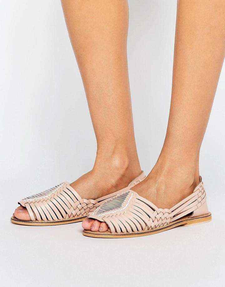 Asos June Bud Leather Summer Shoes - Beige
