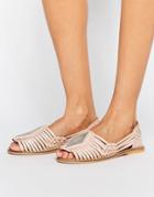 Asos June Bud Leather Summer Shoes - Beige
