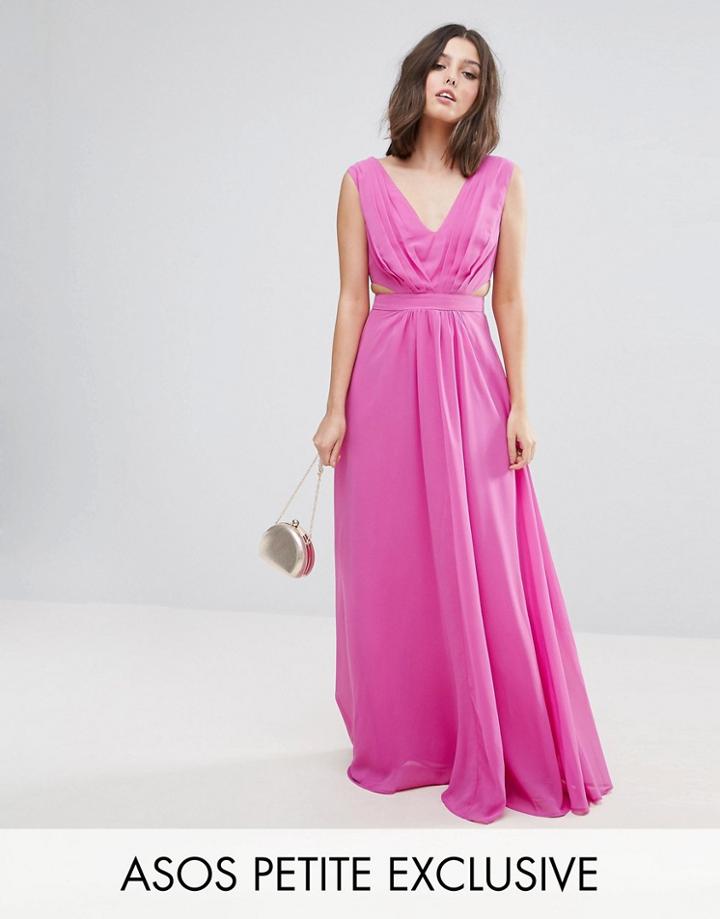 Asos Petite Side Cut Out Maxi Dress - Pink