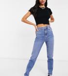 New Look Tall Waist Enhance Mom Jean In Authentic Blue-blues