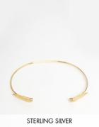 Asos Gold Plated Sterling Silver Open Feather Bracelet - Gold