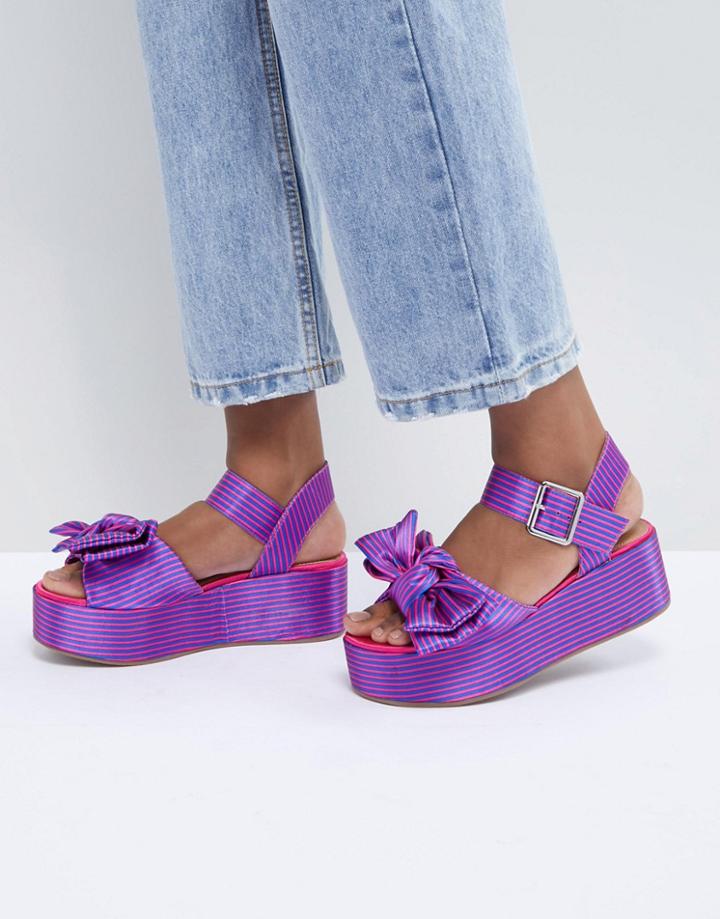 Asos Design Hester Flatform Sandals - Multi