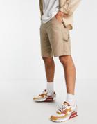 Only & Sons Utility Short In Beige Exclusive At Asos-neutral