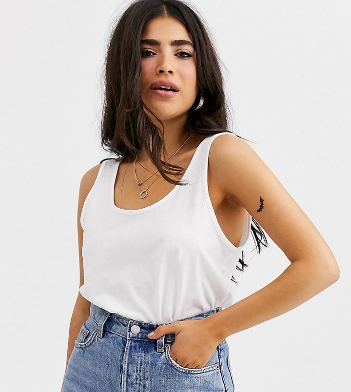 Asos Design Petite Ultimate Organic Cotton Tank In White