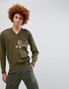 Maharishi Tiger Embroidered Military Sweater - Green