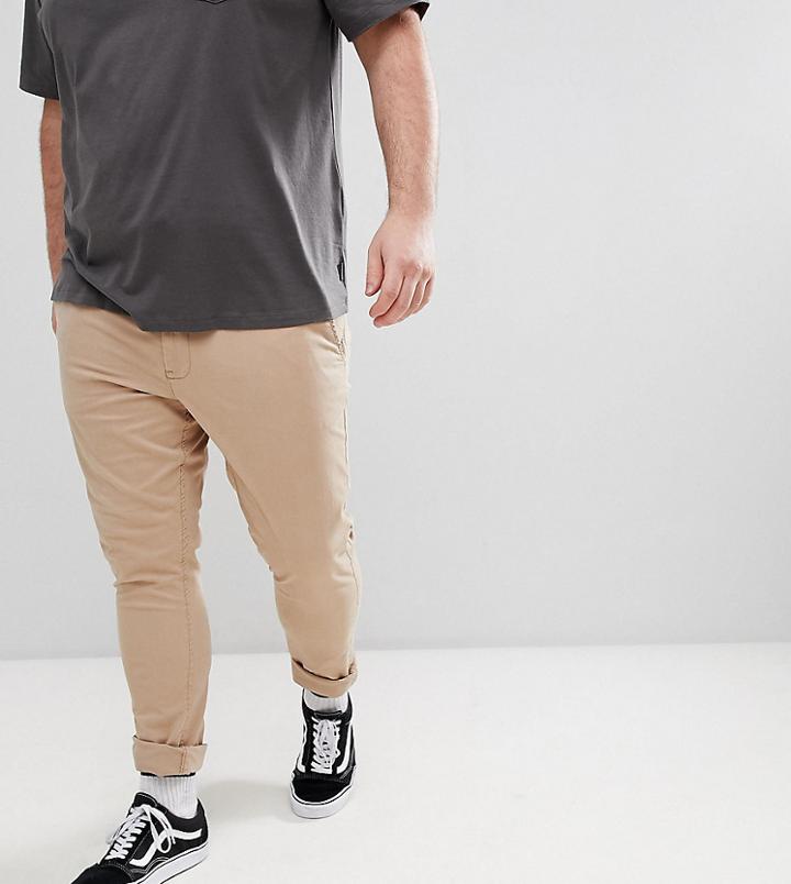 Jacamo Plus Skinny Fit Chino In Stone - Black