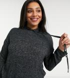 Brave Soul Plus Helen Soft Hoodie In Charcoal-black