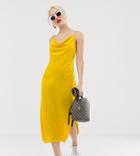 New Look Midi Dress With Cowl Neck In Yellow - Yellow