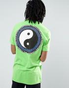 Asos Longline T-shirt With Yin Yang Front & Back Print - Yellow