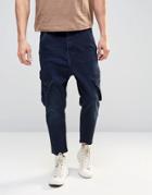 Asos Slim Cropped Cargo Jeans In Indigo - Indigo