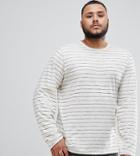 D-struct Plus Striped Long Sleeve Cotton Slub Top - White