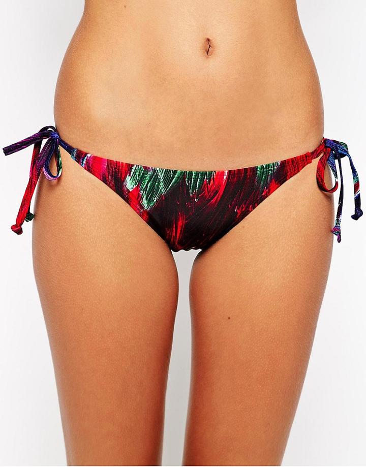 Warehouse Feather Print Bikini Bottom - Multi