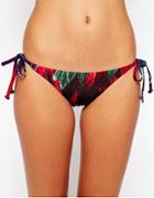 Warehouse Feather Print Bikini Bottom - Multi