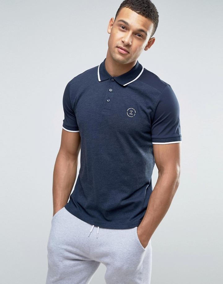Jack & Jones Core Polo Shirt With Chest Logo - Navy