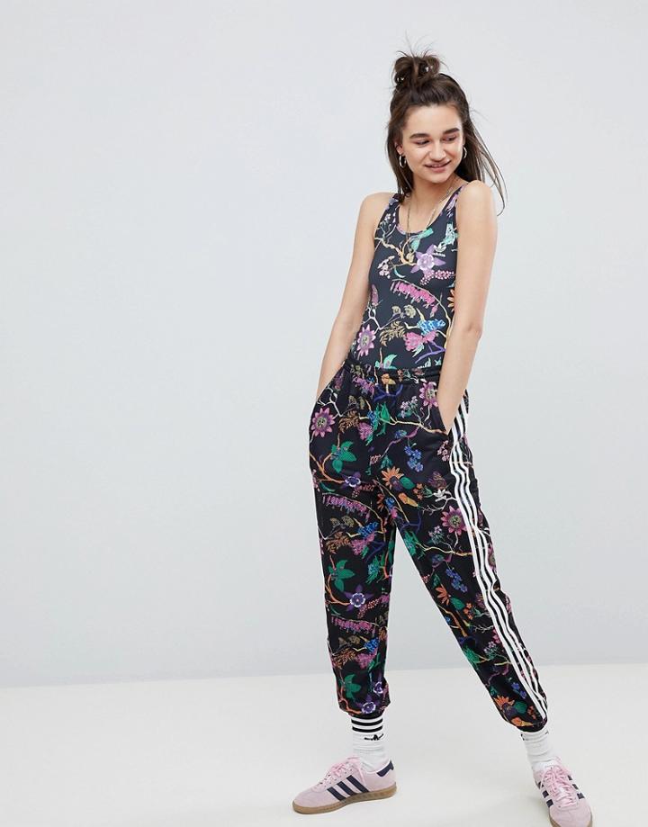 Adidas Originals Floral Print Reversible Track Pants - Black