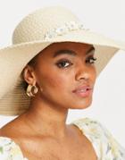Boardmans Floppy Sun Hat With Daisy Chain Trim In Straw-neutral