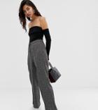 River Island Wide Leg Pants In Tweed - Black