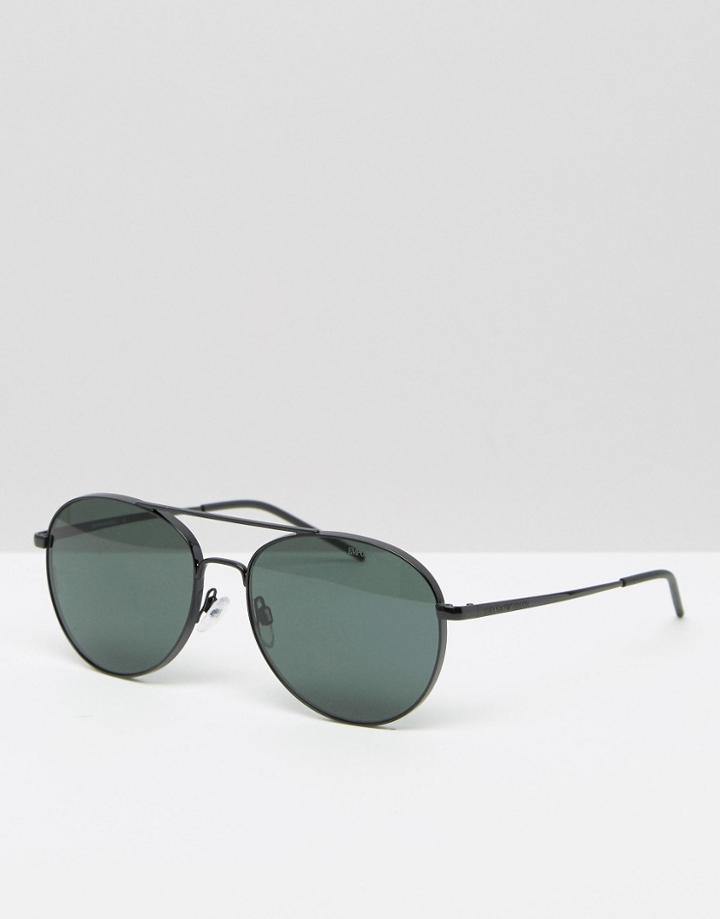 Emporio Armani Metal Aviators In Black - Black