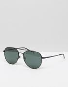 Emporio Armani Metal Aviators In Black - Black