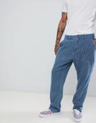 Fairplay High Waist Worker Pant In Blue Stripe - Blue