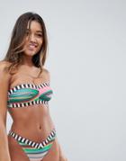Asos Mixed Bright Stripe Bandeau Bikini Top - Multi