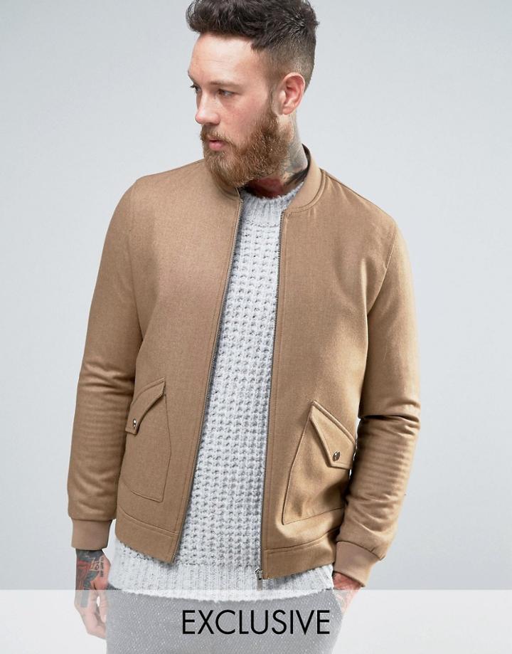 Heart & Dagger Tweed Bomber - Brown