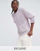 Monki Exclusive Pocket Detail Knitted Sweater - Purple