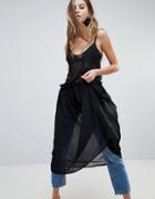 Oh Mylove Sheer Midaxi Dress - Black