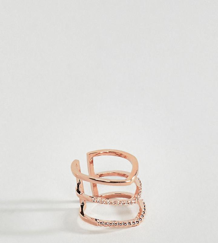Astrid & Miyu 18k Rose Gold Plated Mystic Ring - Gold
