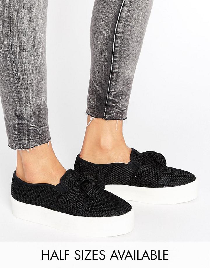 Asos Dara Bow Flatform Sneakers - Black