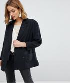 Vero Moda Boyfriend Blazer With Shoulder Pads - Black
