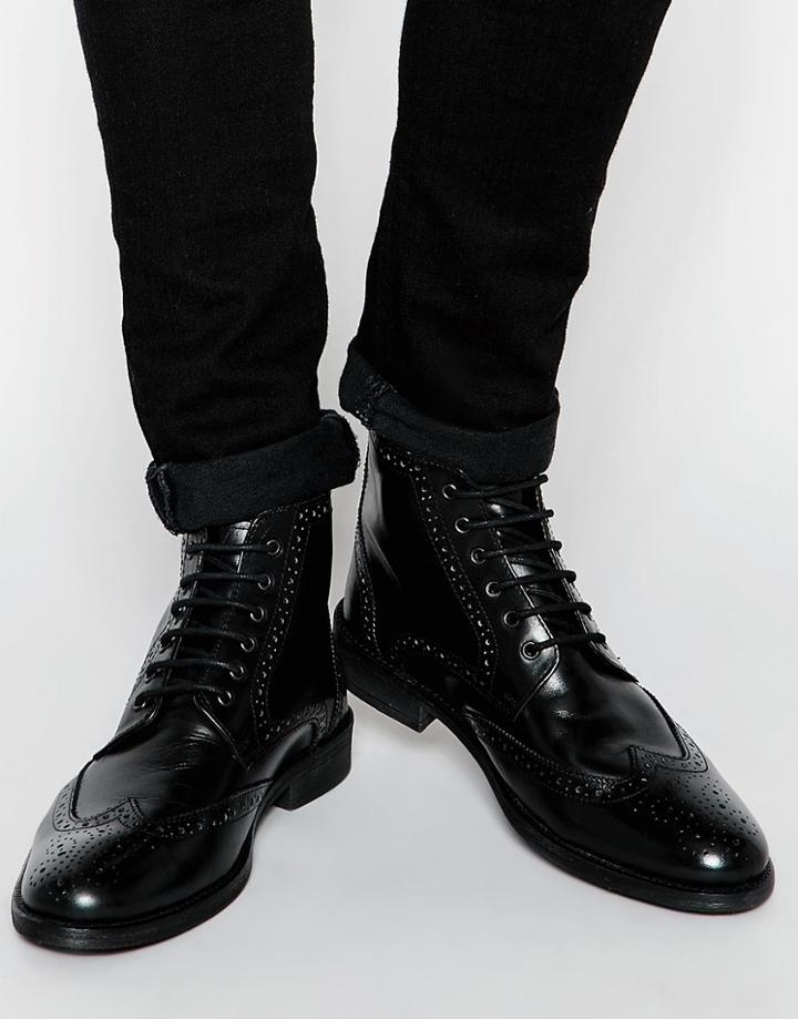 Lambretta Brogue Boots - Black