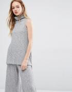 Native Youth High Neck Tunic Top Co-ord - Gray
