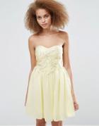 Little Mistress Embroidery Prom Dress - Cream
