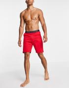 Tommy Hilfiger Lounge Shorts With Logo Waistband In Red