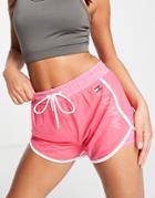 Tommy Hilfiger Sport Running Shorts With Power Mesh Overlay In Pink