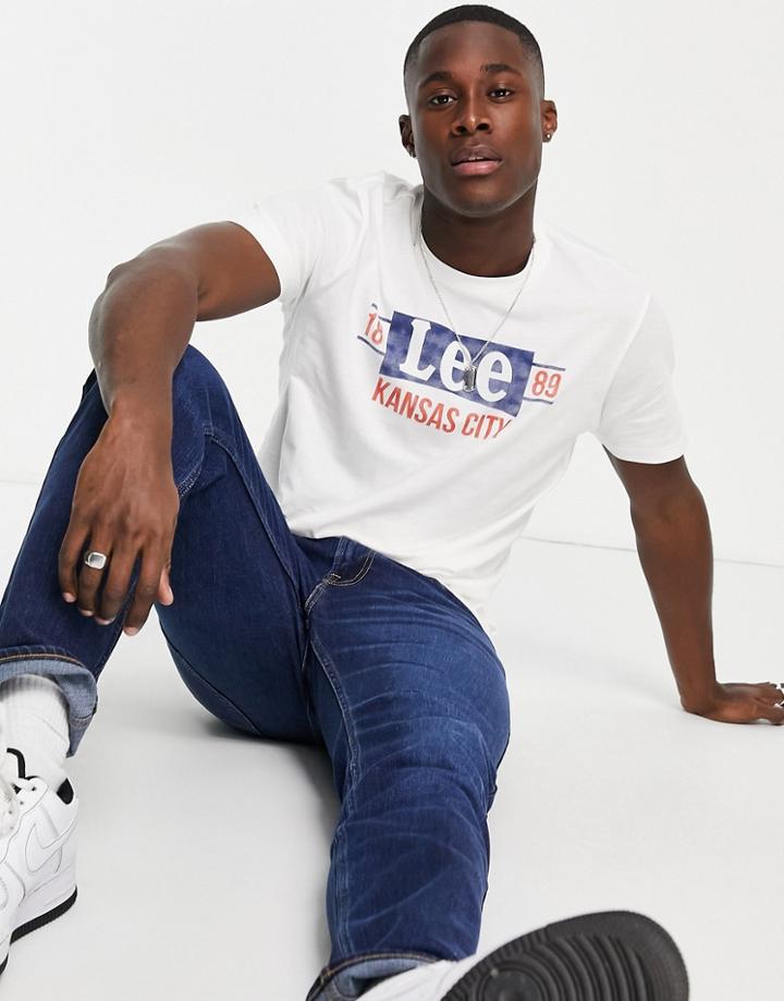 Lee Logo Crew Neck T-shirt-white