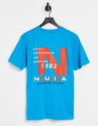 Nautica Competition Rowlock Back Print T-shirt In Aqua Blue-blues