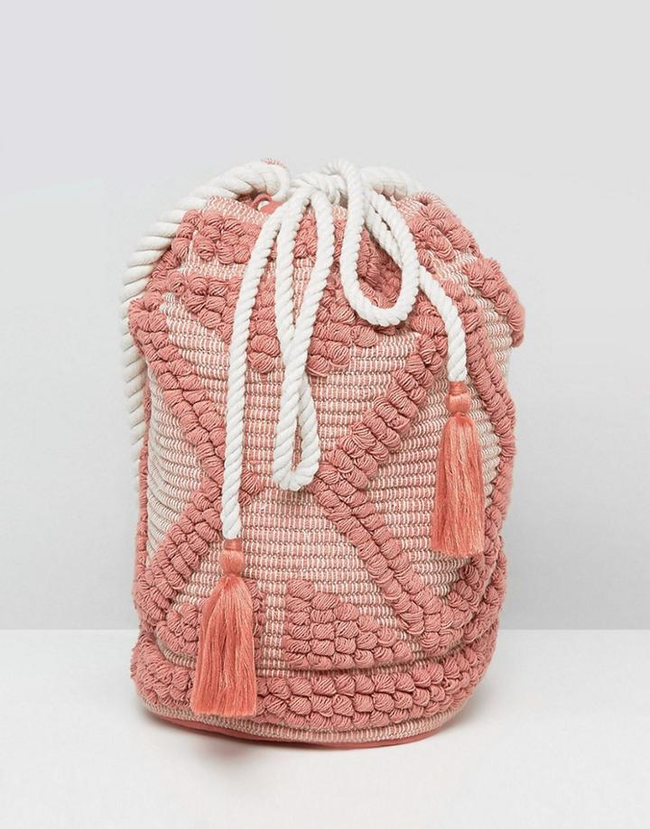 South Beach Drawstring Shoulder Bag In Lullaby Pink - Pink