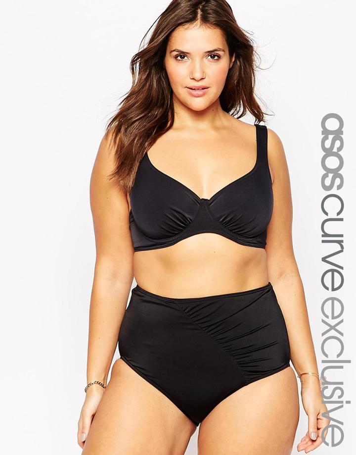 Asos Curve Mix & Match Bikini Top With Underwire - Black