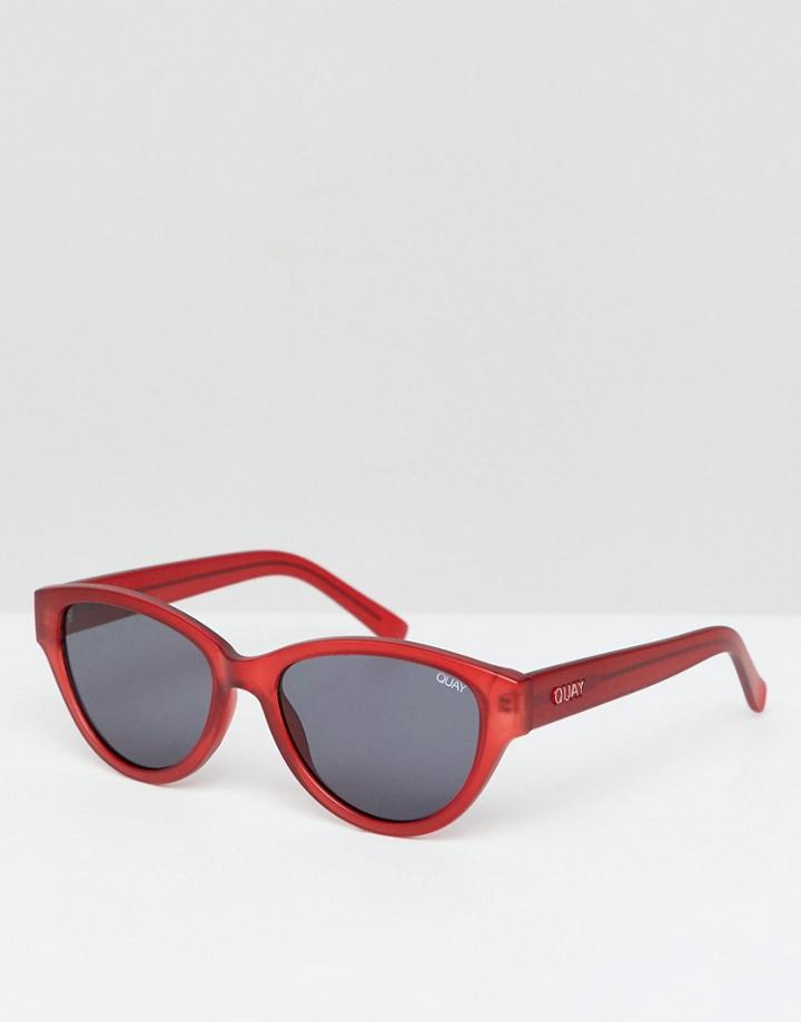 Quay Australia Rizzo Round Sunglasses In Red - Red