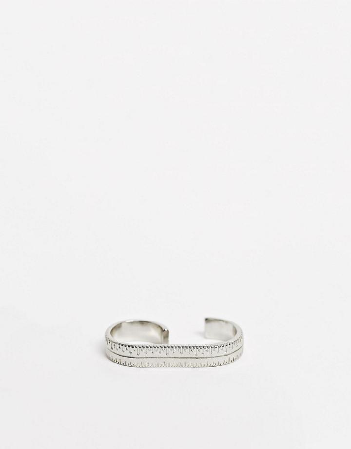 Asos Design Tape Measure Ring-silver