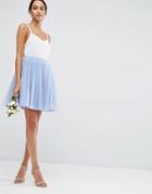 Asos Wedding Tulle Mini Prom Skirt With Multi Layers - Blue
