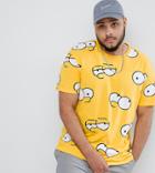 The Simpsons X Asos Design Plus Bart T-shirt - Yellow