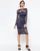 Ganni Lace Midi Dress With Scallop Hem - Multi