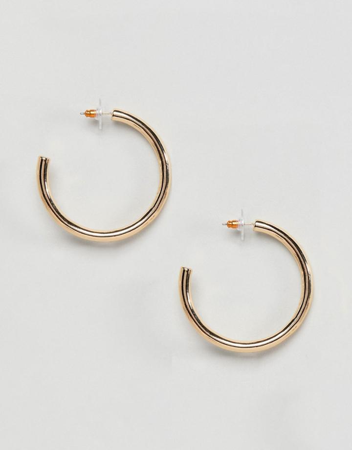 Asos Design Large Thick Hoop Earrings - Gold