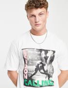 Topman Oversized Fit T-shirt With The Clash London Calling Print In White