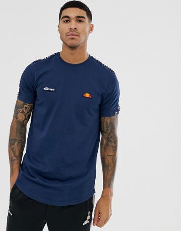 Ellesse Fede T-shirt With Logo Taping In Navy - Navy